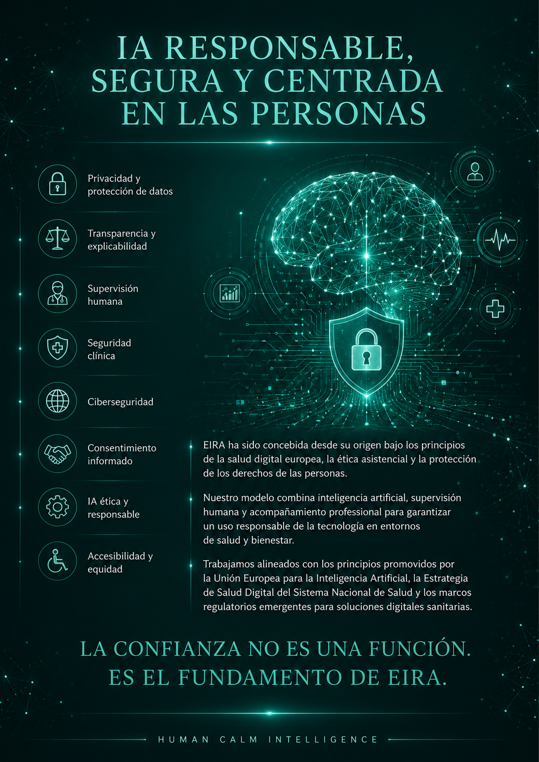 Cerebro conectado y escudo de seguridad de EIRA